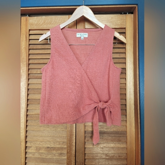 Madewell, Texture & Thread, Sweet Dahlia Wrap-Tie Tank, Size Small - Picture 4 of 7